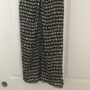 Mango black and white silk skirt